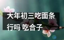 在大年初三,吃面条的传统还保留着吗?或者选择吃合子,哪种餐点更受欢迎呢?