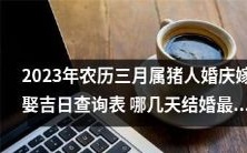 查询2023年农历三月属猪人适宜婚庆嫁娶日的指南,掌握哪几天结婚最为吉利