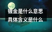 什么是镀金?它的具体含义是什么?