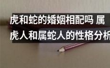 属虎人和属蛇人:性格评估与婚姻契合度分析