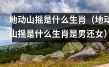 你知道地动山摇是哪个生肖吗?是男是女?