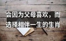 选择一生伴侣时,由于父母的喜好,你会倾向于选择哪个生肖?