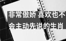 非常自恋和高傲的生肖,即使喜欢也不会主动表示的特点