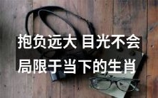 超越当前 展望未来——秉持抱负远大的人绝不止步于生肖之内