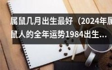 2024年属鼠人全年运势剖析:探究属鼠在哪个月份出生最为吉利的详细指南,针对1984年属鼠人进行全面解析!