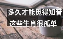 这些生肖经历多长时间才能找到知音,他们的孤独感十分强烈