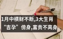 逆袭人生轨迹!1月中财运亨通,三大幸运生肖临身,贵人相助,富贵常伴左右