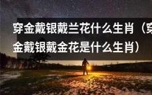 金花穿金戴银,银花戴兰花,这是哪个生肖的特征?
