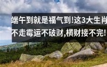 端午节来临,这3只生肖运势亨通,好运接踵而至,财源滚滚不断!