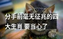 在瞬间爆发的情况下,无征兆的四大生肖可能会让你在分手前措手不及, 需要谨慎小心!