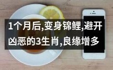1个月后转变成锦鲤,避过凶恶的3个生肖,寻找良缘增多