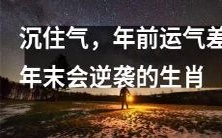 在即将到来的年末,沉住气、坚持努力的生肖们,即便在年前运势不佳,也有望逆袭成功!