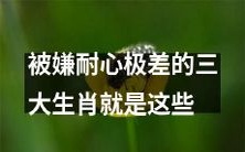 这些生肖因极差耐心而备受嫌弃,让人无法容忍的三大生肖!