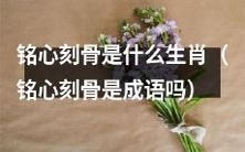 铭心刻骨的含义和相关生肖有哪些?