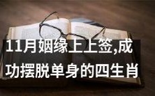 展望11月 - 姻缘顺遂的上上签,成功脱单的四大生肖!