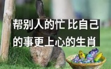 哪个生肖更注重帮助他人而非自我事务?