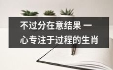 不过分在意结果的心态,专注于过程的生肖,如何实现成功?