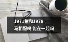 1971年出生的猪和1978年出生的马是否具有配合性,能否共同生活?