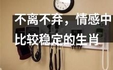 12个生肖中,哪个在情感中最为不离不弃、情绪相对稳定?