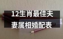12生肖之间的最佳夫妻属相婚配对照表大全,助您找到最完美的配偶!