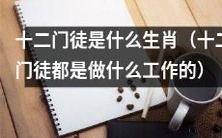 探究十二门徒是哪些生肖,以及他们从事的职业是什么