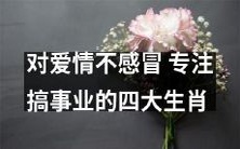 专注于事业,对爱情冷淡:揭秘四大生肖的生活方式及价值观
