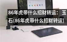 - 探寻86年虎的招财转运秘诀:玉石承载着幸运与财富之神!