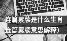 根据连篇累牍的定义,推测这个什么生肖可能是什么?