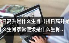 请问指日高升以及家常便饭,分别是哪些生肖呢?