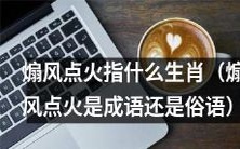煽风点火的含义是什么?它与哪些生肖有关?煽风点火究竟是成语还是俗语?