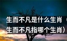 哪一个生肖对应着“生而不凡”的含义?