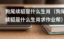求助作业帮:请告诉我狗尾续貂这个词语所代表的是哪个生肖?