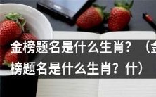 什么生肖会出现在金榜题名中?