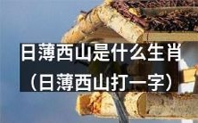 关于“日薄西山”,它对应的生肖是什么?