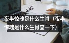 夜半惊魂是属于哪个生肖的人?需要进行生肖查询!