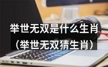 你能猜出举世无双是哪个生肖吗?