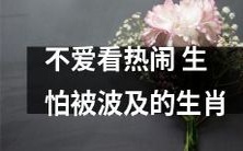 十二生肖中有一种生肖害怕被牵连,它不愿意观看热闹场面