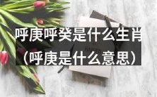 究竟什么是呼庚呼癸,它们对应着哪些生肖,而其中的呼庚还有着哪些不为人知的含义和起源?