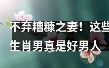 这些生肖男不言弃,守护糟糠之妻,展现真正的好男人风范!