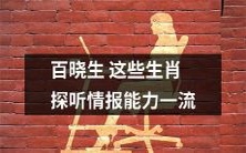 百晓生:拥有出神入化的生肖情报侦查技能