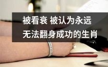 被普遍看衰、被认为毫无翻身希望的十二生肖深度解析