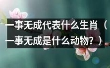 究竟是哪种生肖代表“一事无成”?