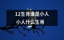 哪些生肖在12生肖中被认为是小人,小人指的是哪些生肖?