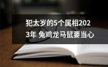 2023年,这5个属相的人要注意了!兔、鸡、龙、马、鼠,犯太岁的风险要格外当心!