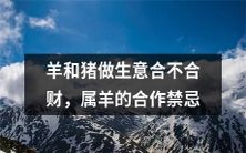 羊与猪的生意合作是否具有财务可持续性,以及属羊人应避免的商业合作禁忌