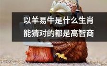 有高智商的人才能猜得出“以羊易牛”是指哪个生肖