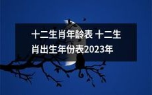 【详细解读】:2023年的十二生肖出生年份表和年龄对照表