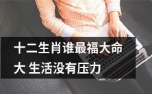 哪个十二生肖最幸运?大命大,生活无忧压力少