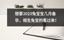 2023年计划备孕兔宝宝的最佳时间点以及相生兔宝必备知识!