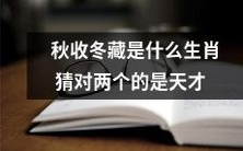 揭秘秋收冬藏与生肖关联:猜中两个生肖的人是否是天才?